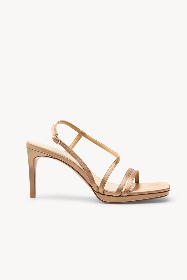 Hoss Intropia M&oacute;nica. sand&aacute;lias de salto em cetim Castanho