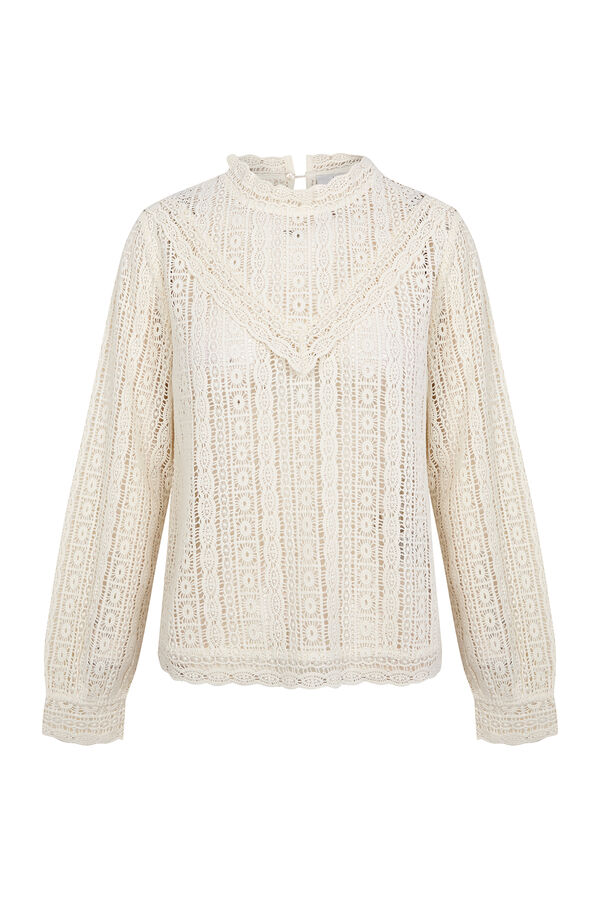 Hoss Intropia Camille. Blusa em renda guipir Ecru