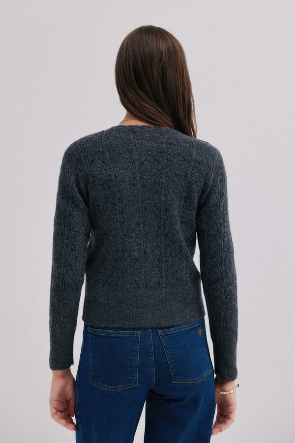 Hoss Intropia Inés. Casaco de malha vazado Cinzento