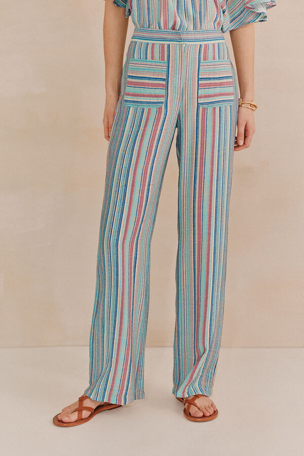 Hoss Intropia Perla. Printed pants Blue