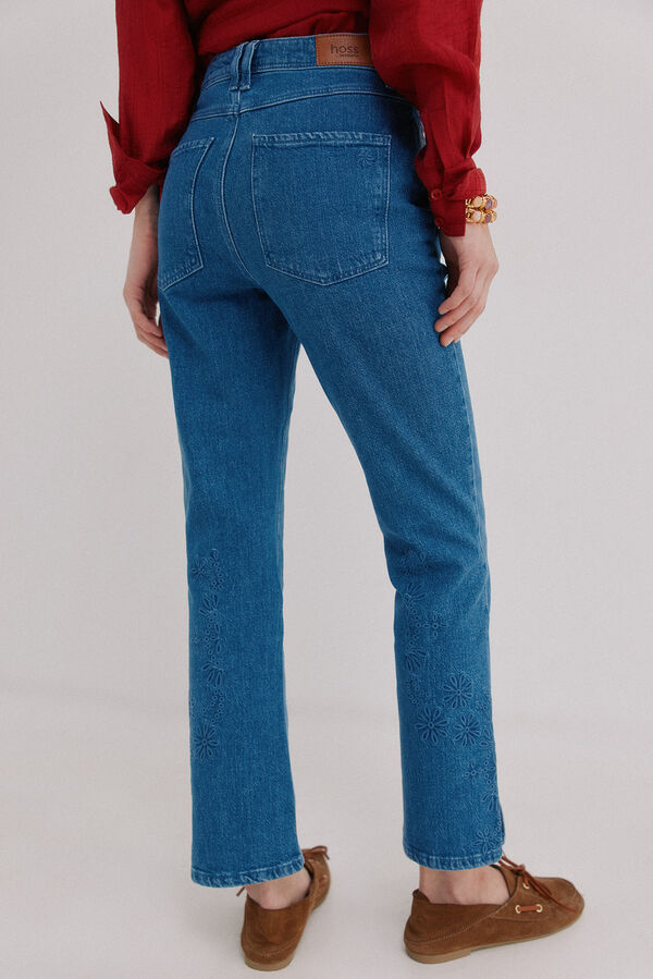 Hoss Intropia Bruna. Jeans bordados florais Azul
