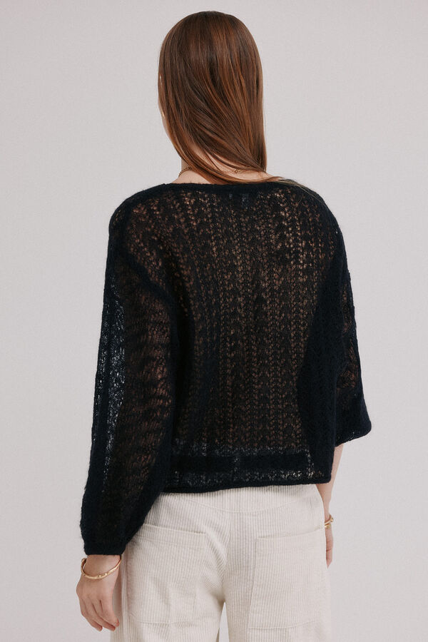 Hoss Intropia Ivy. Casaco de malha vazado Preto