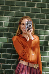 Hoss Intropia Idoia. Cárdigan con cuello solapa Naranja