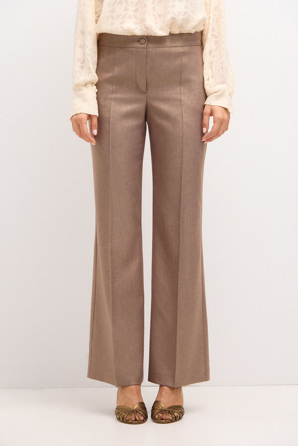 Hoss Intropia Pilar. Wide trousers with lurex Yellow