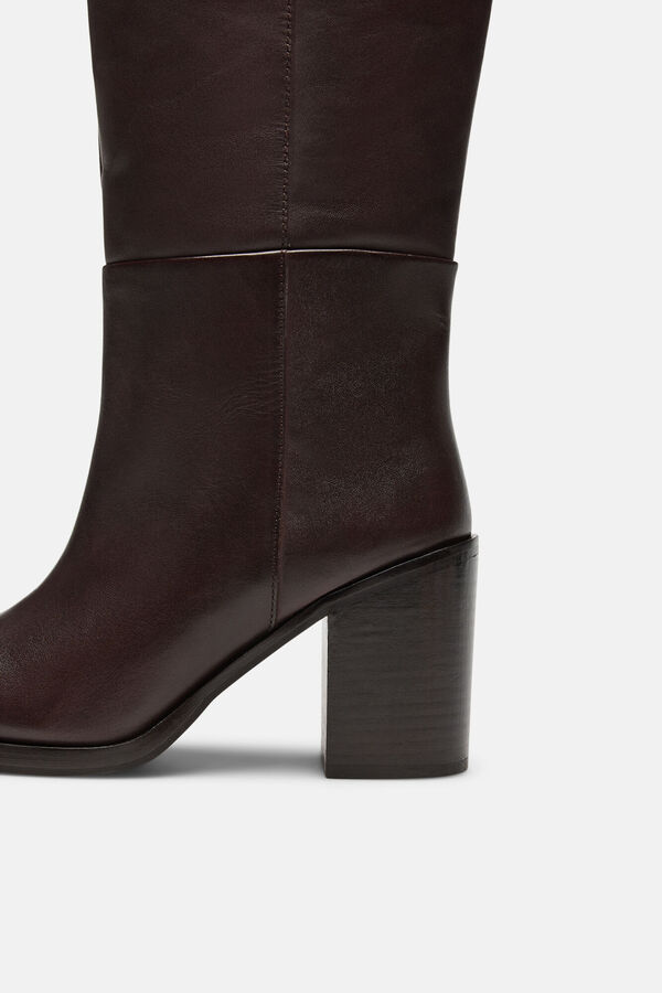 Hoss Intropia Melisa. Botas de pele com salto Castanho