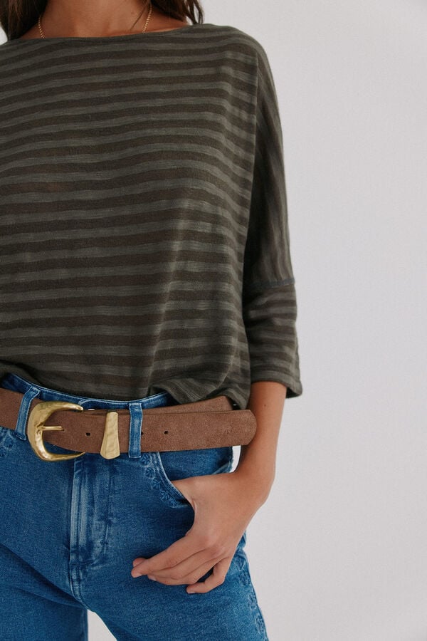 Hoss Intropia Magdalena. Camiseta riscas Verde