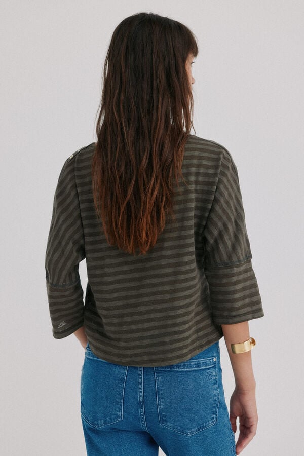 Hoss Intropia Magdalena. Camiseta riscas Verde