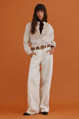 Hoss Intropia Gina. Blusa xadrez Ecru