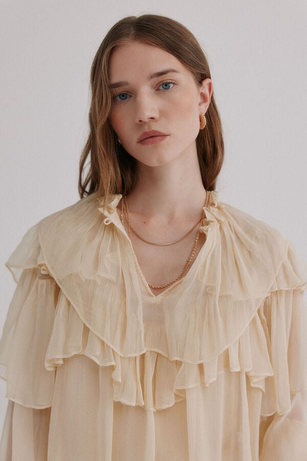 Hoss Intropia Giulia. Blusa romântica Ecru