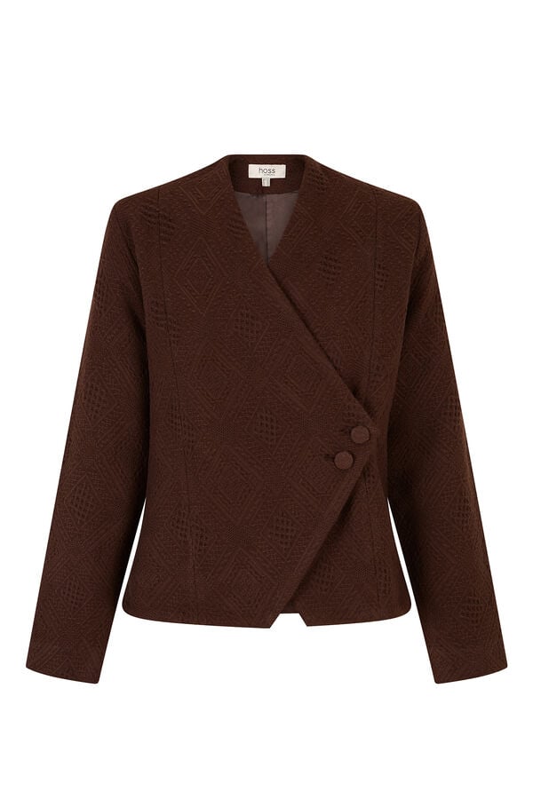 Hoss Intropia Edna. casaco de jacquard Castanho