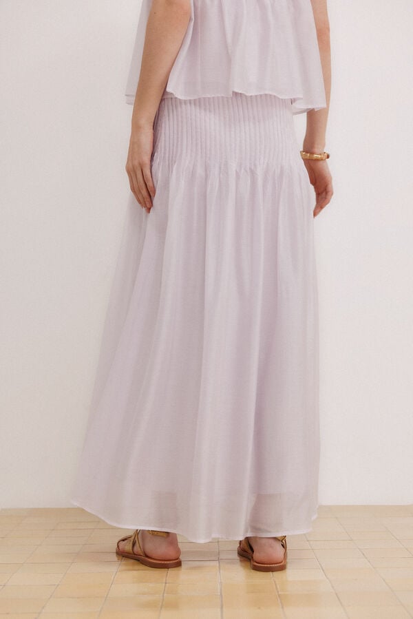 Hoss Intropia Saia com pregas midi Rania Roxo