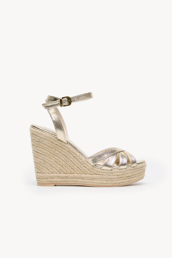 Hoss Intropia Miren. Sandalias de cuña Dorado
