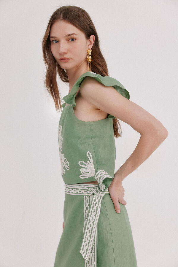 Hoss Intropia Caela. Top bordado Verde