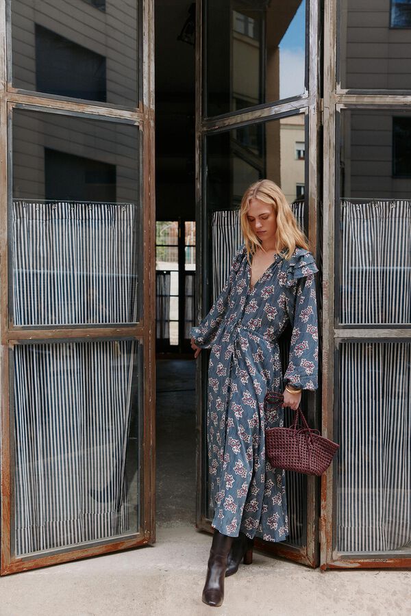 Hoss Intropia Alejandra. Vestido estampado. Azul