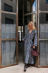 Hoss Intropia Alejandra. Vestido estampado. Azul