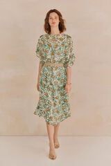 Hoss Intropia Lucileia. Vestido jacquard fluído Verde