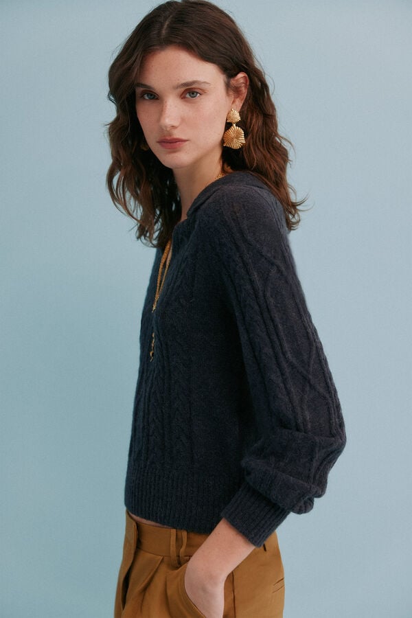 Hoss Intropia Indie. Camisola entran&ccedil;ada Cinzento