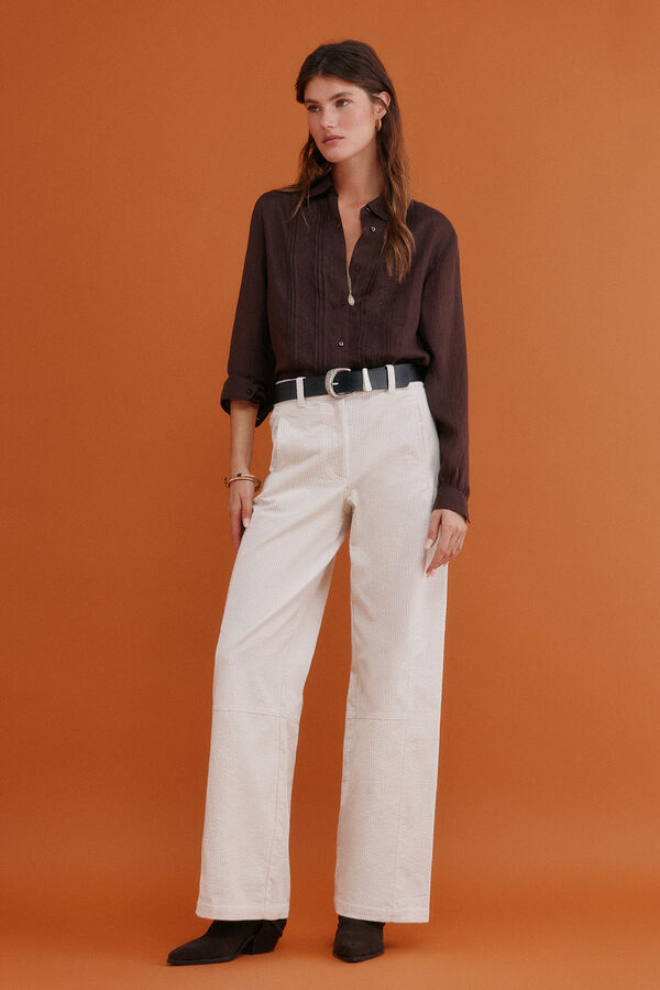 Hoss Intropia Greta. Blusa bordada Castanho