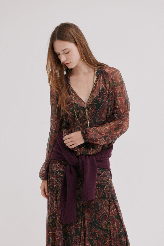Cersei.Blusa fluida estampada