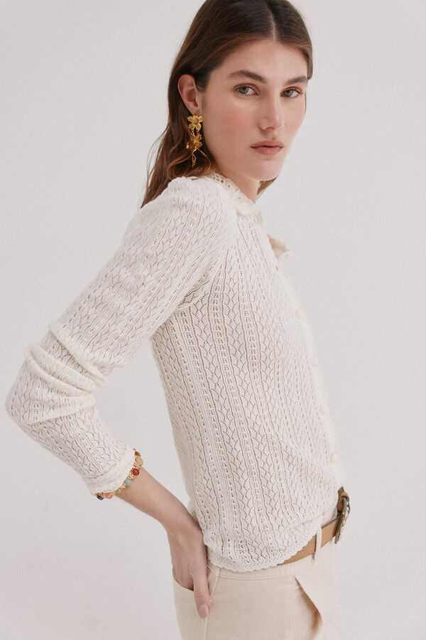 Hoss Intropia Isabel. Top vazado Ecru