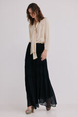 Hoss Intropia Romelia. Saia bordada Preto