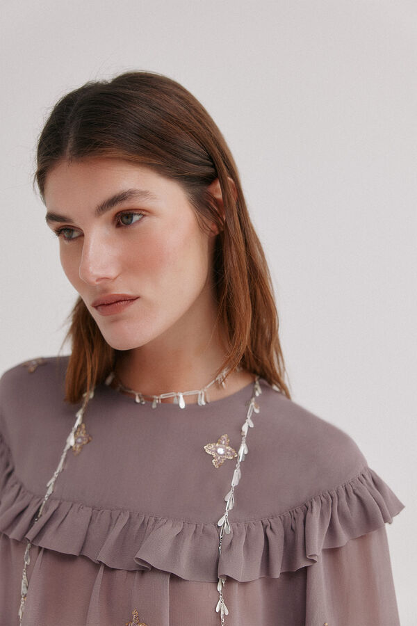 Hoss Intropia C&oacute;sima. Blusa bordada Roxo