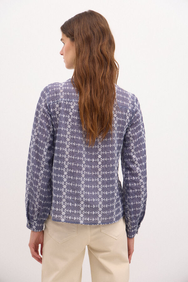 Hoss Intropia Rona. Blusa bordada. Azul