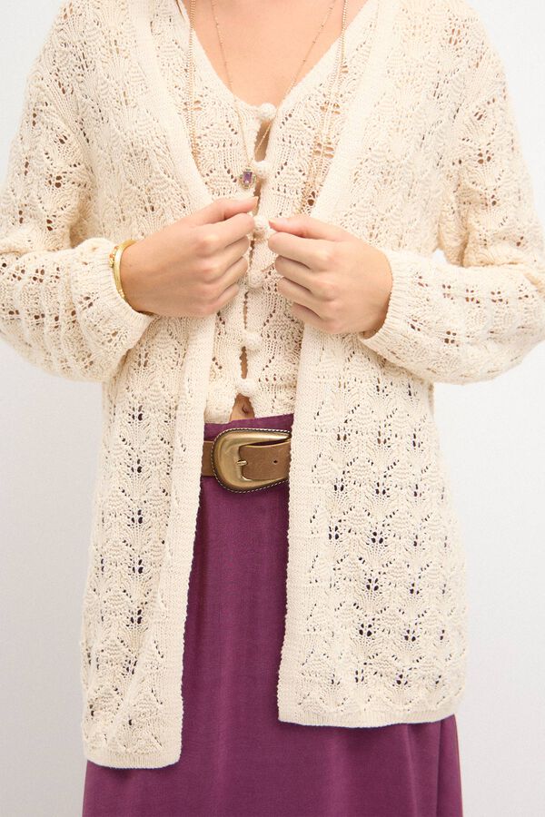 Hoss Intropia Tamara. Crochet cardigan  Ivory