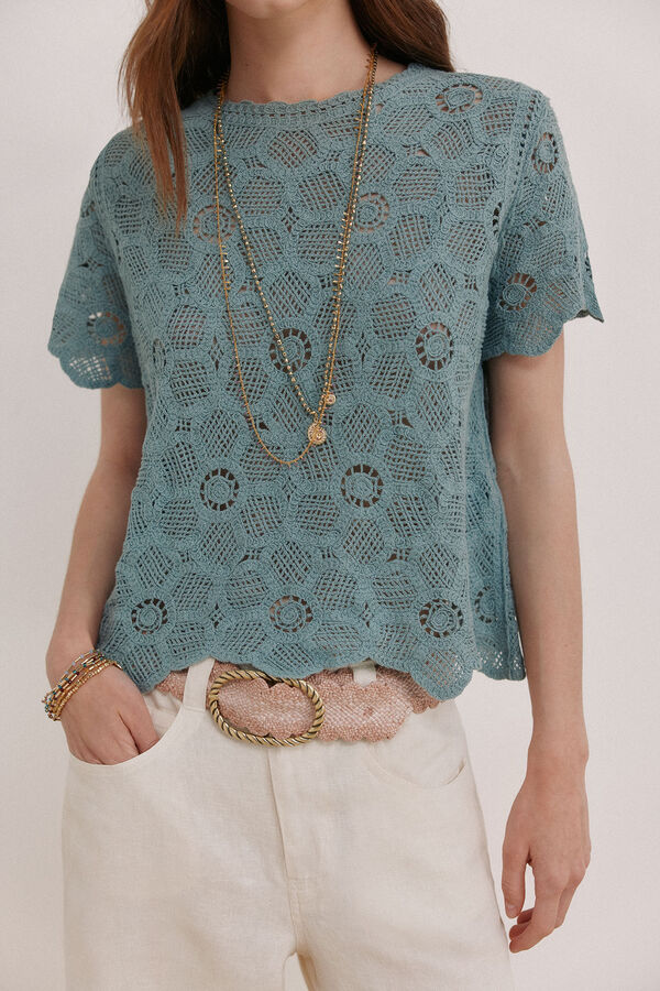 Hoss Intropia Irune.Top crochet Azul