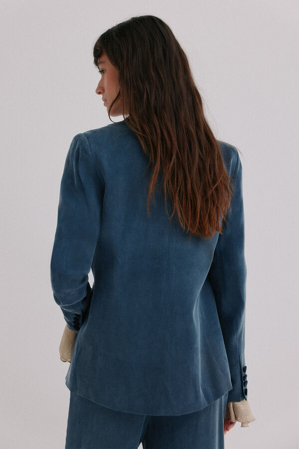 Hoss Intropia Eugenia. Blazer com lapela contrastante Azul