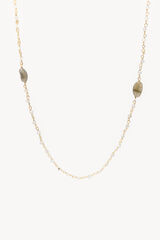 Hoss Intropia Luz. Long mini crystal necklace. Gold