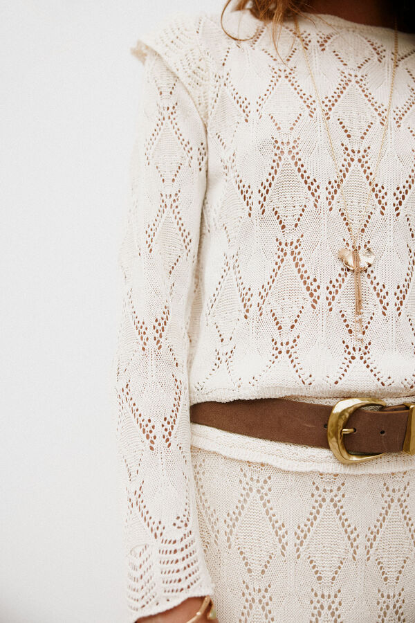 Hoss Intropia Nuria. Top de manga comprida Beige