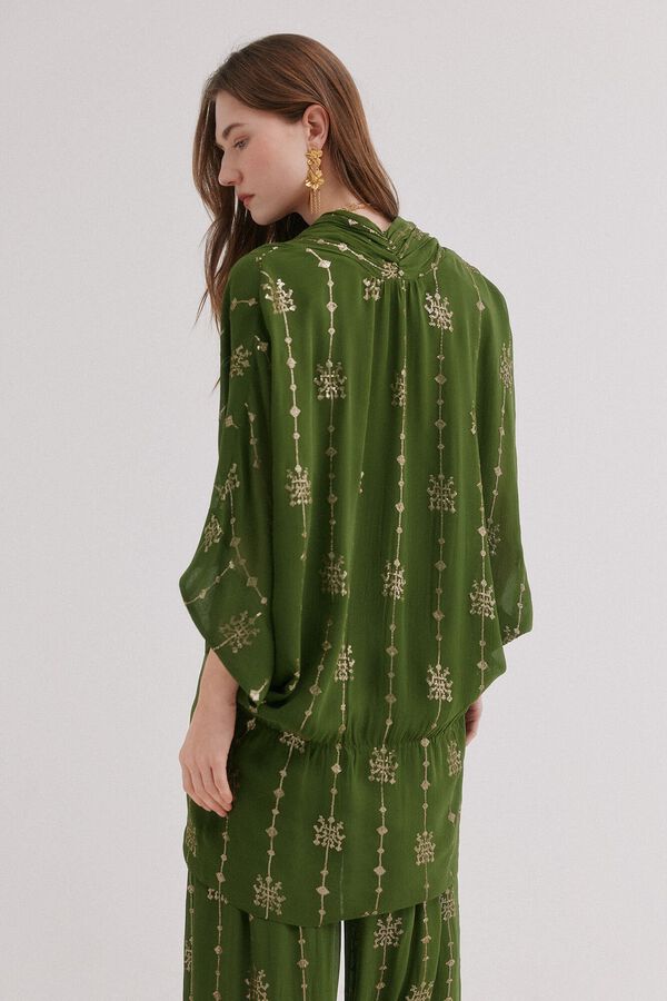 Hoss Intropia Embroidered blouse Ghana Khaki