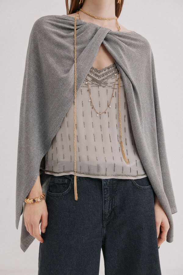 Hoss Intropia Laila. Capa com n&oacute; e brilho Cinzento