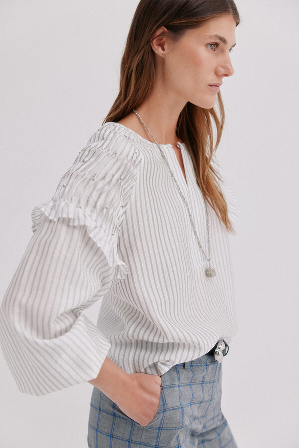 Hoss Intropia Cedra. Blusa de riscas Azul