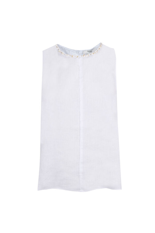 Hoss Intropia Celene. Top missangas Branco