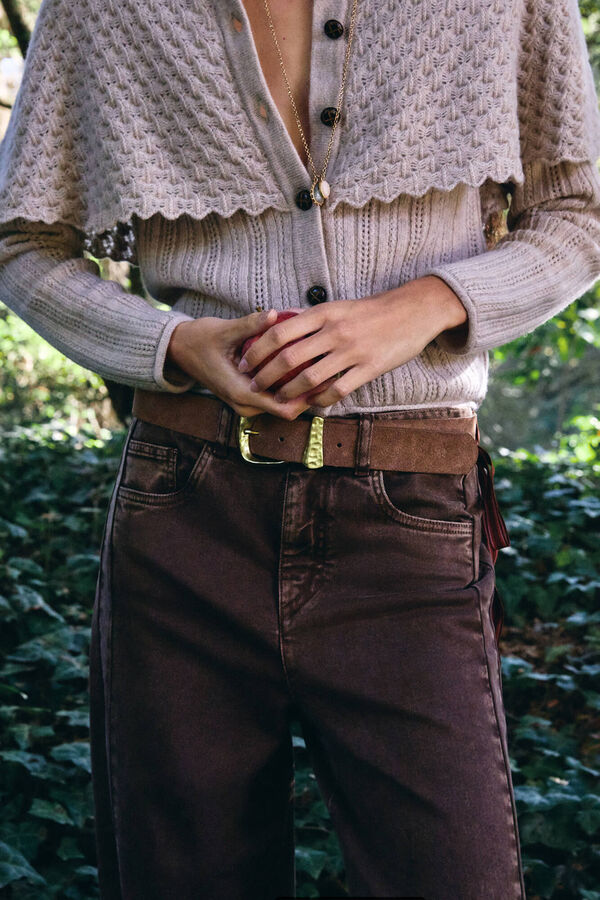 Hoss Intropia Inna. Casaco de malha com capa Beige