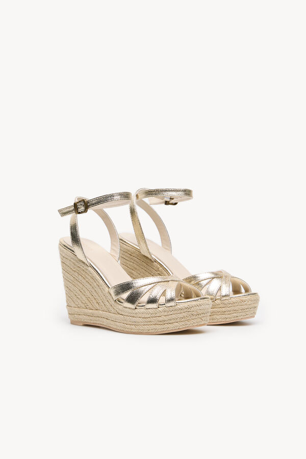 Hoss Intropia Miren. Sandalias de cuña Dorado