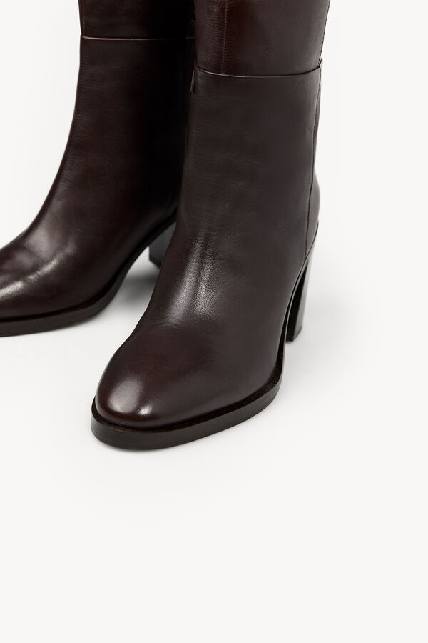 Hoss Intropia Macarena. Botas de pele de cano alto h&iacute;pica Castanho