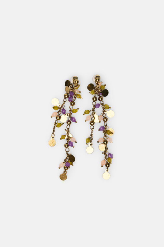 Lia. Pendientes de beads bañados en oro