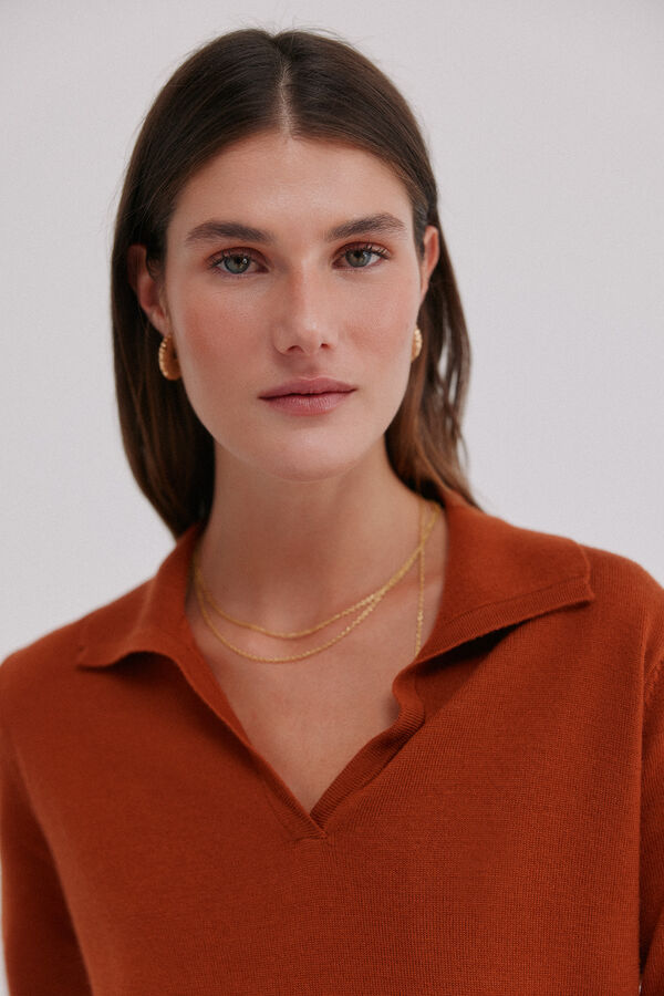 Hoss Intropia Idoia. Cárdigan con cuello solapa Naranja