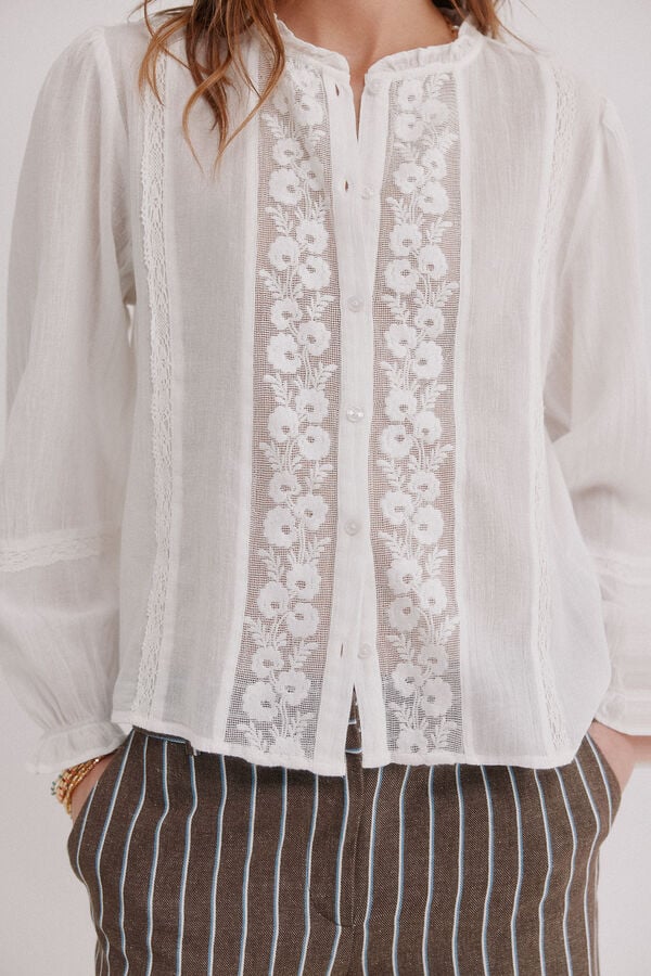 Hoss Intropia Caridad. Blusa rom&acirc;ntica Ecru