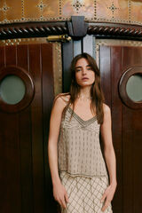 Hoss Intropia Gabriela. Top bordado Cinzento