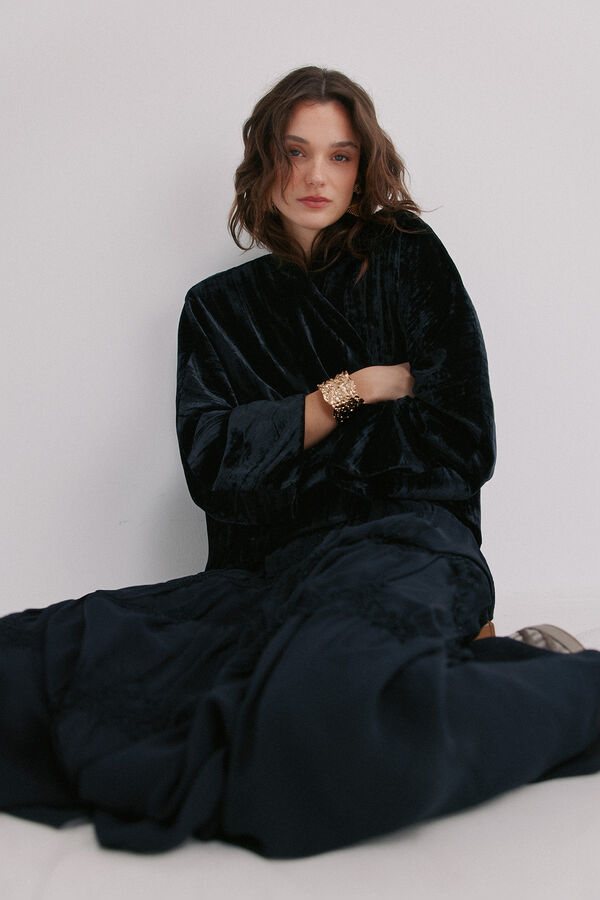 Hoss Intropia Ellen. Casaco de veludo Preto