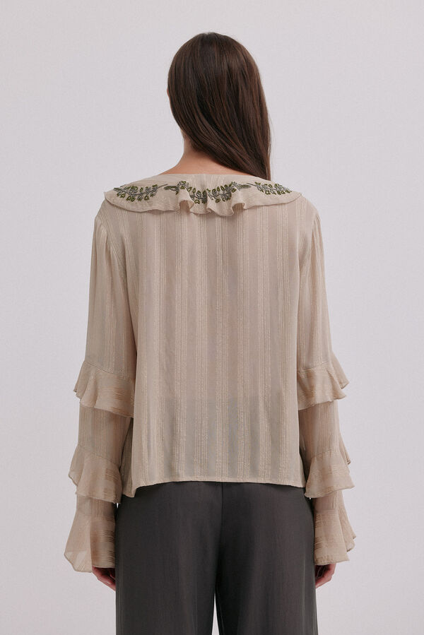 Hoss Intropia Clotilde. Blusa romântica Cinzento
