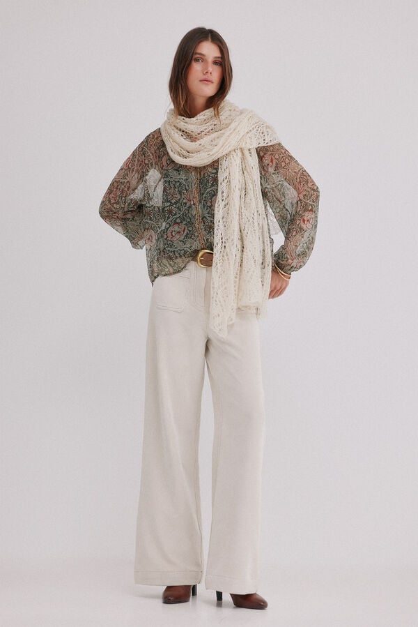 Hoss Intropia Payton. Calça de veludo cotelê Ecru