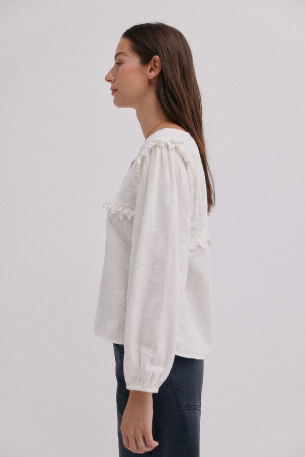 Hoss Intropia Celia. Blusa romântica Ecru