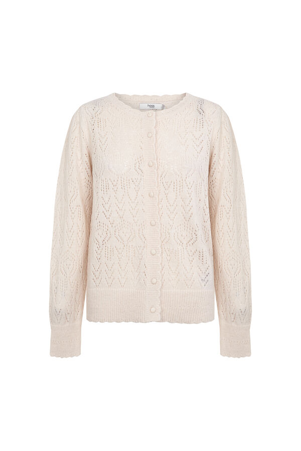 Hoss Intropia Inma. Casaco de malha ajurada Beige