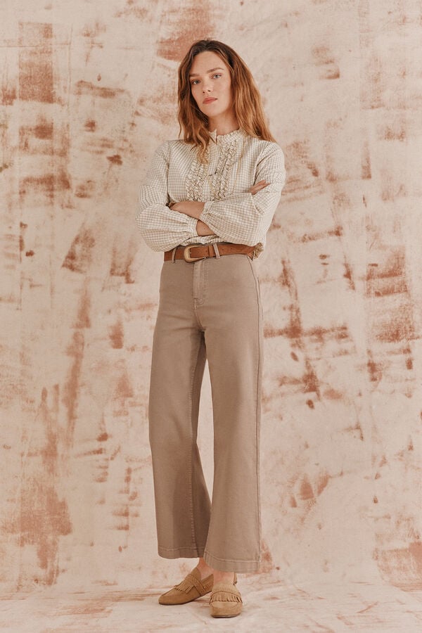 Hoss Intropia Briana. Jeans perna larga Beige