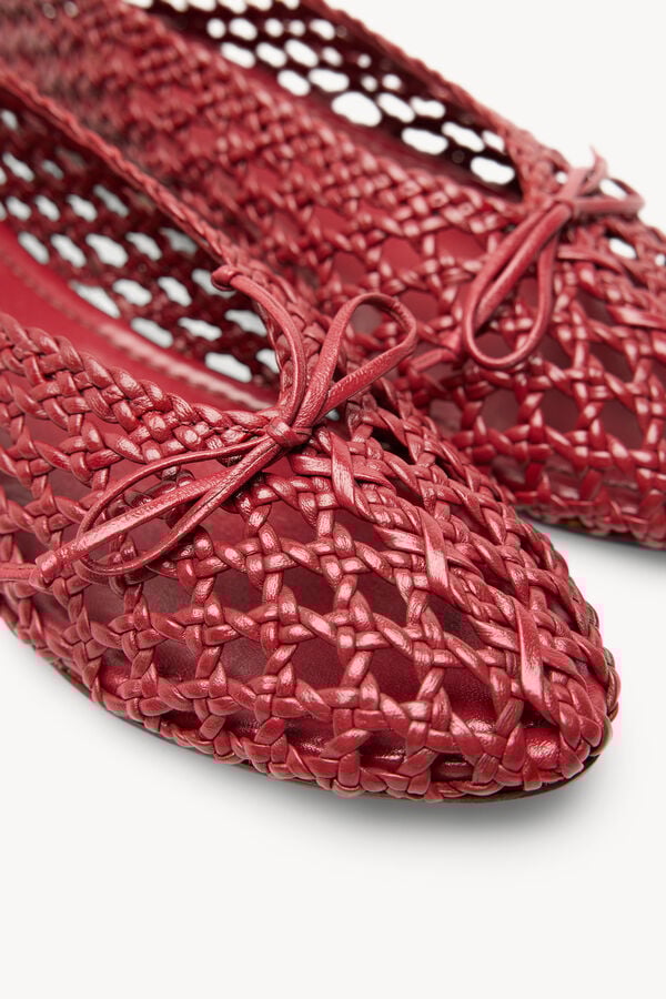 Hoss Intropia Martina. Sabrinas em pele tren&ccedil;ada Vermelho